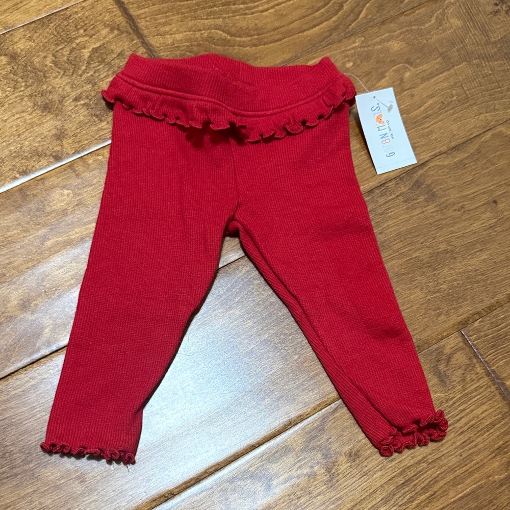 NWT Size 18M Garanimals Red Ruffled Kids Leggings